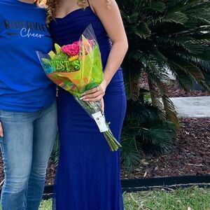 Windsor blue Fitted Glitter Dress W Side Slit Size S